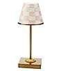 MacKenzie-Childs Check LED Rechargeable Cafe Table Lamp, Color:Rosy - Image 1