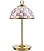 MacKenzie-Childs Check LED Rechargeable Dome Table Lamp - Image 1