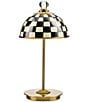 MacKenzie-Childs Check LED Rechargeable Dome Table Lamp - Image 1