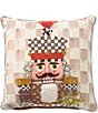 MacKenzie-Childs Check Nutcracker Throw Square Pillow - Image 1