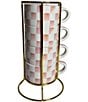MacKenzie-Childs Check® Stoneware Cappuccino Stackable Cup Tower - Image 5
