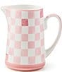 MacKenzie-Childs Check Stoneware Pitcher, 1.75 Qt., Color:Pink Check - Image 1