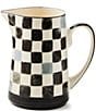 MacKenzie-Childs Check Stoneware Pitcher, 1.75 Qt., Color:Black Check - Image 1