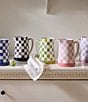 MacKenzie-Childs Check Stoneware Pitcher, 1.75 Qt., Color:Green Check - Image 5