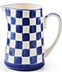 MacKenzie-Childs Check Stoneware Pitcher, 1.75 Qt., Color:Indigo Check - Image 1