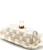 MacKenzie-Childs Check® Enamel Butter Box, Color:Mocha Check - Image 2