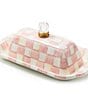 MacKenzie-Childs Check® Enamel Butter Box, Color:Rosy Check - Image 2