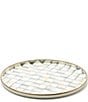 MacKenzie-Childs Check Enamel Round Tray, Color:Sterling Check - Image 1