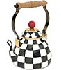 MacKenzie-Childs Courtly Check® Enamel Tea Kettle, 1-Qt. - Image 1