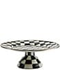 MacKenzie-Childs Check Enamel Pedestal Platter, Color:Courtly Check - Image 1