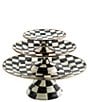 MacKenzie-Childs Check Enamel Pedestal Platter, Color:Courtly Check - Image 3