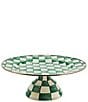 MacKenzie-Childs Check Enamel Pedestal Platter, Color:Emerald Check - Image 2