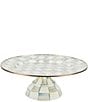 MacKenzie-Childs Check Enamel Pedestal Platter, Color:Sterling Check - Image 2