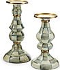 MacKenzie-Childs Large Check Enamel Pillar Candlestick, Color:Sterling Check - Image 2