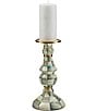 MacKenzie-Childs Large Check Enamel Pillar Candlestick, Color:Sterling Check - Image 3