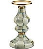 MacKenzie-Childs Medium Check Enamel Pillar Candlestick, Color:Sterling Check - Image 1