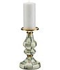 MacKenzie-Childs Medium Check Enamel Pillar Candlestick, Color:Sterling Check - Image 2