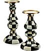 MacKenzie-Childs Medium Check Enamel Pillar Candlestick, Color:Courtly Check - Image 3