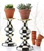 MacKenzie-Childs Medium Check Enamel Pillar Candlestick, Color:Courtly Check - Image 4
