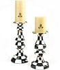 MacKenzie-Childs Medium Check Enamel Pillar Candlestick, Color:Courtly Check - Image 5