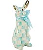 MacKenzie-Childs Easter Collection Aqua Check Peter Bunny Figurine - Image 1