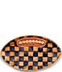 MacKenzie-Childs Ginger Check® Football Platter - Image 1
