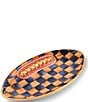 MacKenzie-Childs Ginger Check® Football Platter - Image 2