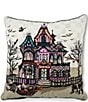 MacKenzie-Childs Haunted House Square Throw Pillow - Image 1