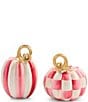 MacKenzie-Childs Harvest Collection Check & Stripe Mini Pumpkins, Set Of 2 - Image 1