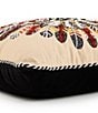 MacKenzie-Childs Harvest Turkey Checked Embellished Square Pillow - Image 2