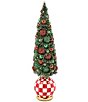MacKenzie-Childs Holiday Collection Check It Out Illuminated Bottle Brush Tree, Large, Color:Red Multi - Image 1