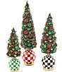 MacKenzie-Childs Holiday Collection Check It Out Illuminated Bottle Brush Tree, Large, Color:Red Multi - Image 2