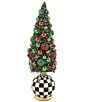 MacKenzie-Childs Holiday Collection Check It Out Illuminated Bottle Brush Tree, Medium, Color:Black Multi - Image 1