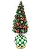 MacKenzie-Childs Holiday Collection Check It Out Illuminated Bottle Brush Tree, Color:Green Multi - Image 1