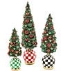 MacKenzie-Childs Holiday Collection Check It Out Illuminated Bottle Brush Tree, Color:Green Multi - Image 2