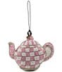MacKenzie-Childs Holiday Collection Check Teapot Beaded Ornament - Image 4