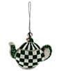 MacKenzie-Childs Holiday Collection Check Teapot Beaded Ornament - Image 2