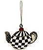 MacKenzie-Childs Holiday Collection Check Teapot Beaded Ornament - Image 1