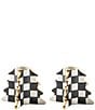 MacKenzie-Childs Holiday Collection Courtly Check® Tree Shaped Candle Holders, Set of 2, Color:Courtly Check - Image 1