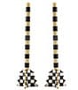 MacKenzie-Childs Holiday Collection Courtly Check® Tree Shaped Candle Holders, Set of 2, Color:Courtly Check - Image 2