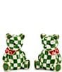 MacKenzie-Childs Holiday Collection Emerald Check Bear Salt and Pepper Shaker Set - Image 1
