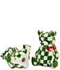 MacKenzie-Childs Holiday Collection Emerald Check Bear Salt and Pepper Shaker Set - Image 2