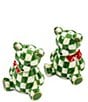 MacKenzie-Childs Holiday Collection Emerald Check Bear Salt and Pepper Shaker Set - Image 3