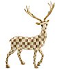 MacKenzie-Childs Holiday Collection Mocha Check® Standing Deer Figurine - Image 1