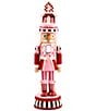 MacKenzie-Childs Peppermint Wooden Nutcracker - Image 1
