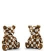 MacKenzie-Childs Mocha Check Bear Salt & Pepper Set - Image 1