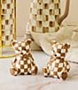 MacKenzie-Childs Mocha Check Bear Salt & Pepper Set - Image 3
