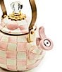 MacKenzie-Childs Check Enamel Whistling Tea Kettle, 2 Qt., Color:Rosy Check - Image 2