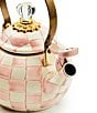 MacKenzie-Childs Check Enamel Whistling Tea Kettle, 2 Qt., Color:Rosy Check - Image 3