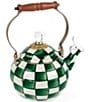 MacKenzie-Childs Check Enamel Whistling Tea Kettle, 2 Qt., Color:Emerald Check - Image 1